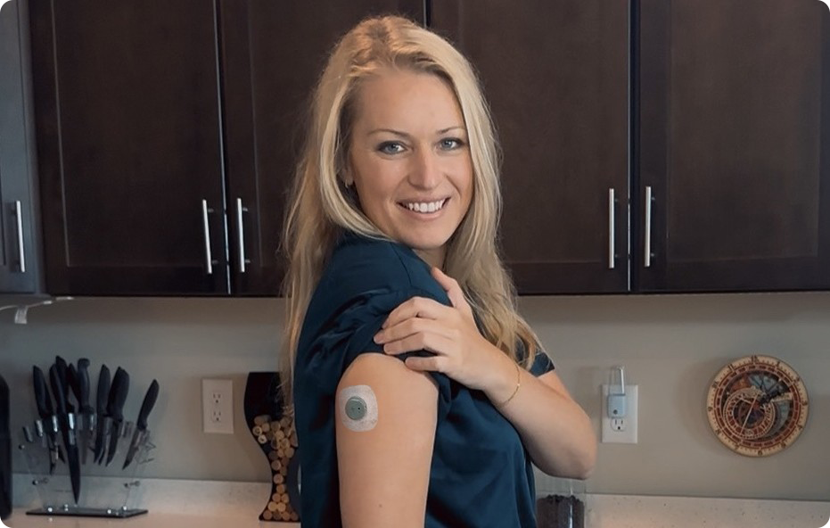Emily Cornelius Showing off Dexcom Patch